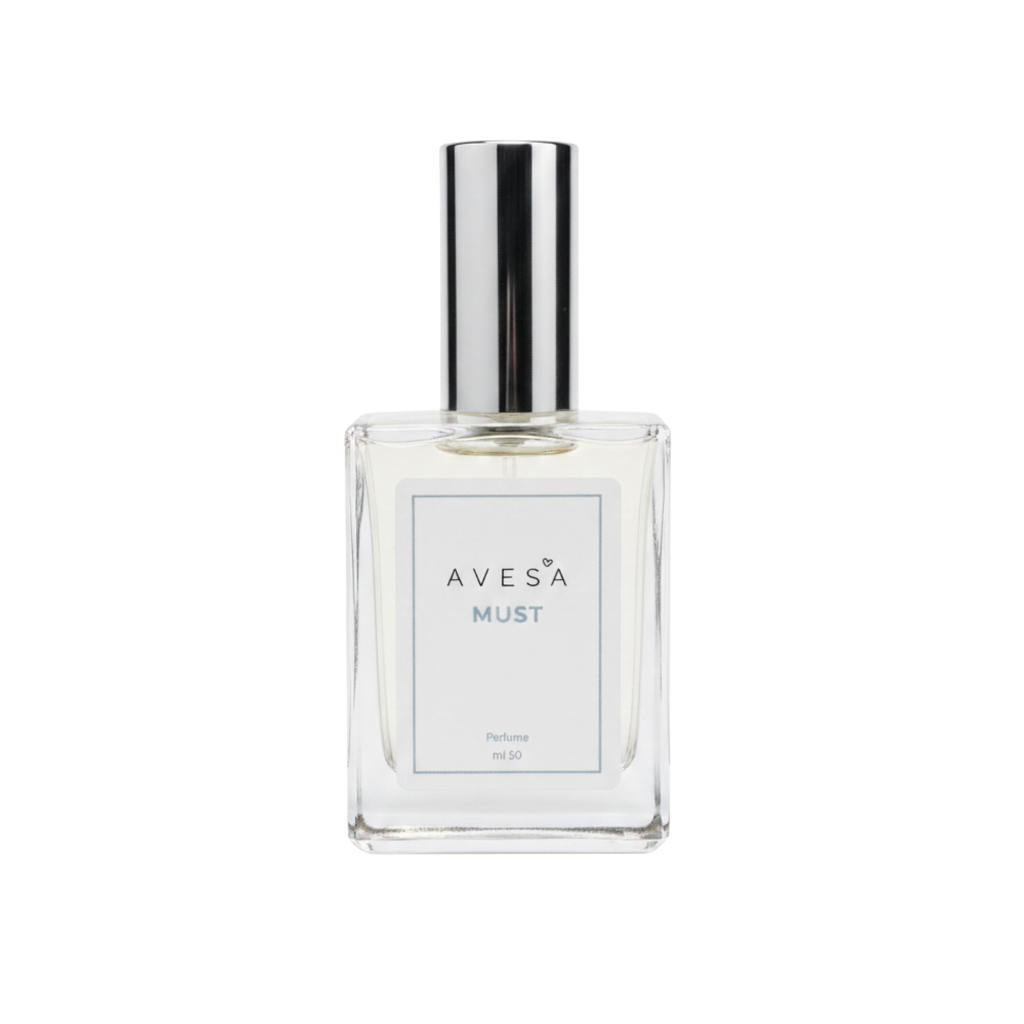 בקבוק הבושם בריח כביסה ריח נקי AVESA MUST רקע שקוף