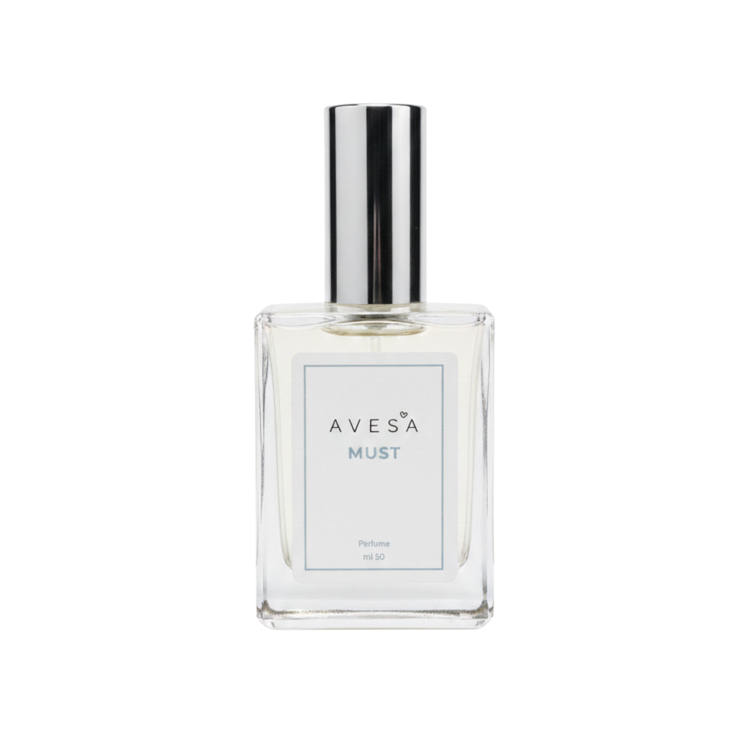 בקבוק הבושם בריח כביסה ריח נקי AVESA MUST רקע שקוף