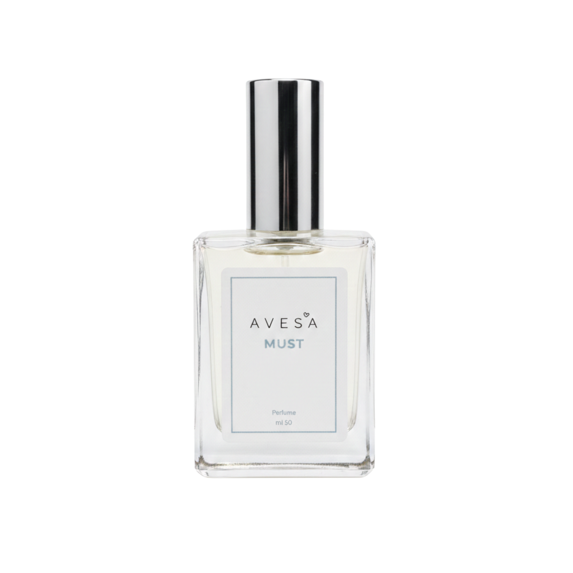 בקבוק הבושם בריח כביסה ריח נקי AVESA MUST רקע שקוף